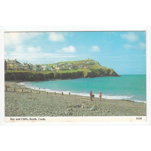 Bay and Cliffs Borth Postcard Cardiganshire 1GH