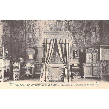 Chaumont sur Loire Chateau Chambre de Catherine Medicis France Postcard unused