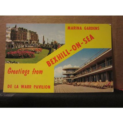 multiview, BEXHILL-ON-SEA, SUSSEX. unused postcard by Roberts & Wrate vgc =
