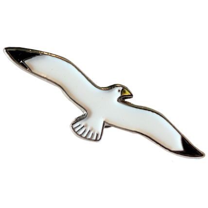 Seagull Flying Bird Seaside 35mm Metal Enamel Pin Badge Brooch NEW