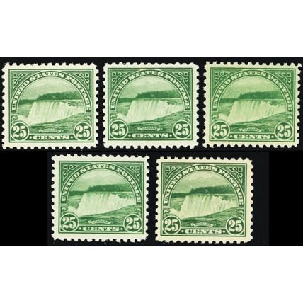 568, Mint FVF NH 25¢ FIVE PO FRESH Stamps CV $150. - Stuart Katz