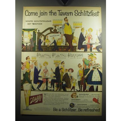 1957 Schlitz Beer Ad - Come join the Tavern Schlitzfest