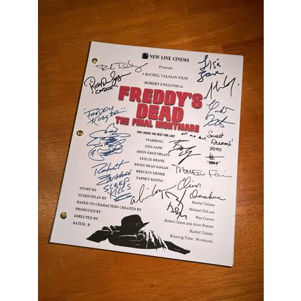 Freddy's Dead Production Notes- Cast-Signed- Autograph Reprints- Press Kit