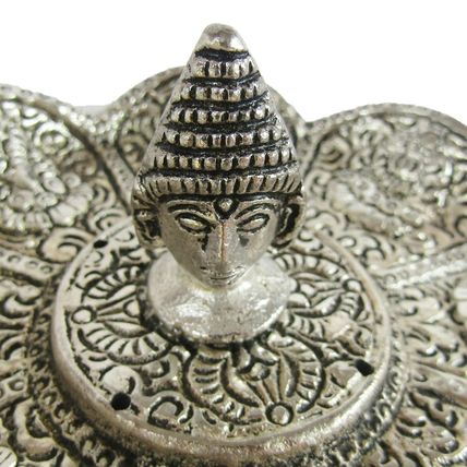 Aluminium Ash Catcher Flower & Buddha For Incense Stick and Cones 11cm CL38