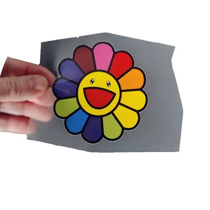 Iron On Flower Heat Transfer Decoration Flat Bright Smile Motif 8cm Decal P422