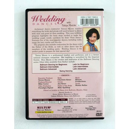 Wedding Dances w/Teresa Mason DVD Easy Lessons For Your Special Day!