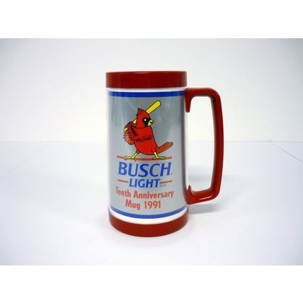 St. Louis Cardinals Thermo Mug Vintage 6" Busch Light 10th Anniversary Cup 1991