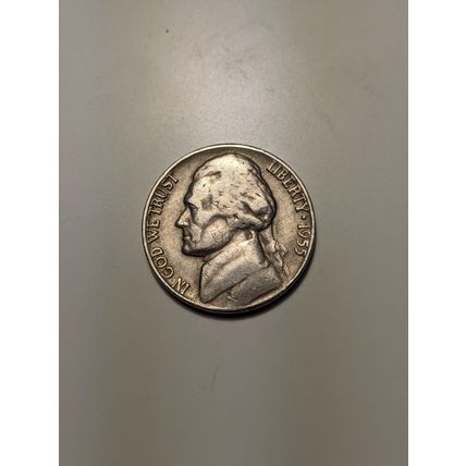 1955 D Jefferson nickel full date free shipping no reserve