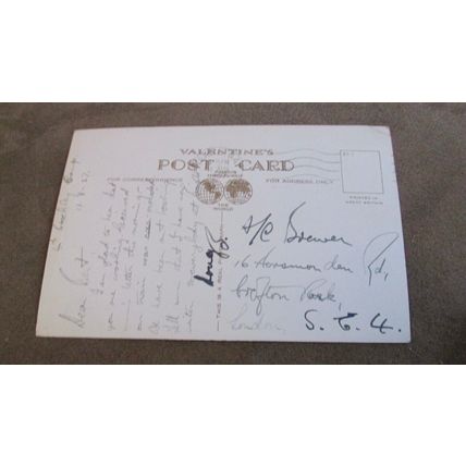 1930s Real photoPostcard - Greetings / Lucky Black Cat - Herne Bay, Kent
