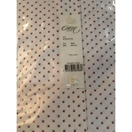 OSCAR OF SWEDEN MENS SHIRT SLIM FIT SIZE 40 15 3/4" ( M ) White + Red RRP £95