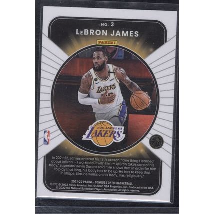 2021-22 Donruss Optic Winner Stays #3 LeBron James