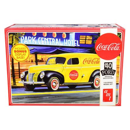 Skill 3 Model Kit 1940 Ford Sedan Delivery Van "Coca-Cola" with Display Base ...