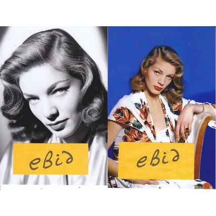 2 Photo Set A - Beautiful Hollywood Film Star LAUREN BACALL - Only £1 the set