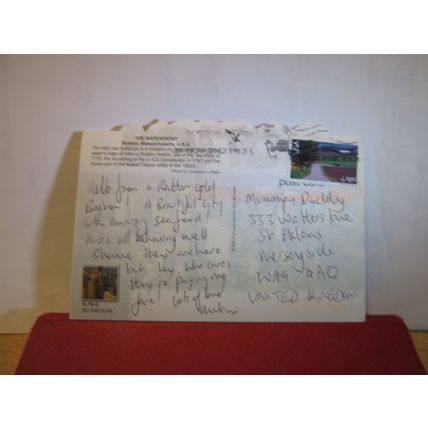 WATERFRONT, BOSTON, MASSACHUSETTS USA used postcard 2012 stamp =
