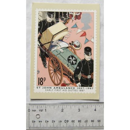 Royal Mail postcard - St John Amulance 1887 - 1987