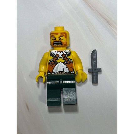 LEGO Viking Warrior 6a Black Silver Headgear Horns vik017 green legs 7020
