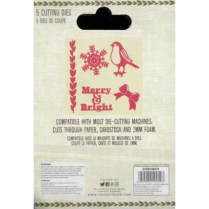 Dovecraft. Little Red Robin Die Set. Die Cutting Cardmaking Scrapbooking Crafts