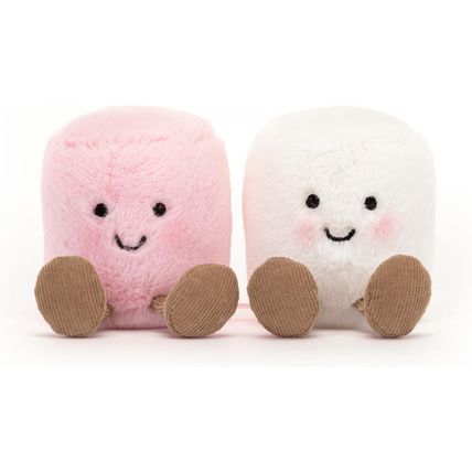 Jellycat Amuseables Pink and White Marshmallows Stuffed Toy, 3.5 Inches | Food P