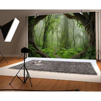 AOFOTO 8X6Ft Forest Backdrop Tropical Jungle Rainforest Backdrops for Photograph