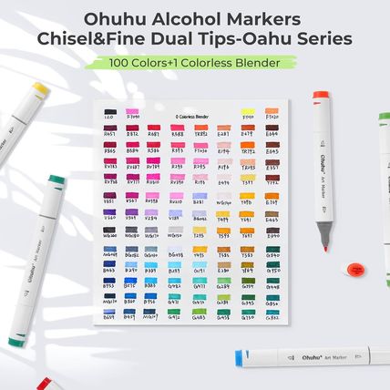 Ohuhu Alcohol Markers Double Tipped Art Marker Set for Artists Adults Coloring S