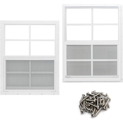 Neatiease 2 Pack Shed Window, 24" X 36" Flush Mount Window with Tempered Glass a