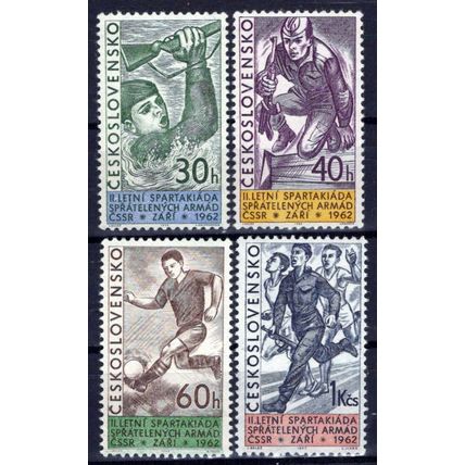 Czechoslovakia 1124-1127 MNH Spartacist Games Army Zayix Stamps 0425S0093