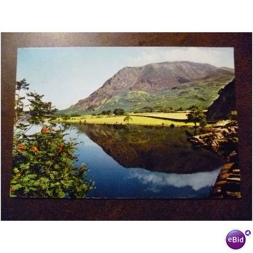 GB Crummock Water and Grasmoor Lake District England 1969 colour postcard slogan