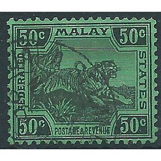 Federated Malay States 1931 SG75 50c Black/Green Fine Used .. ..