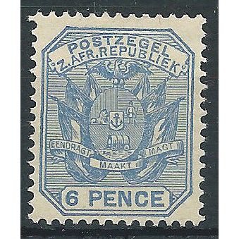 Transvaal 1895 SG210 6d Pale Dull Blue Mounted Mint . ..