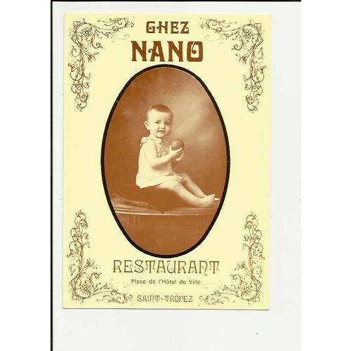 Advertising CHEZ NANO RESTAURANT Saint-Tropez Postcard