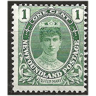 Newfoundland 1915 SG117a 1c Blue-Green Mounted Mint . ..