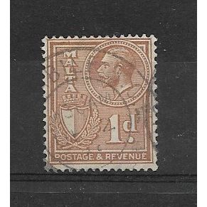 Malta.SG195 1d Chestnut.Fine Used.Dec19