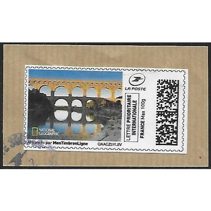 Self-print Stamp: Lettre Prioritaire Internationale: The Pont du Gard