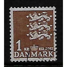 DENMARK 1946 ARMS 1K BROWN SG 346 FINE USED#2
