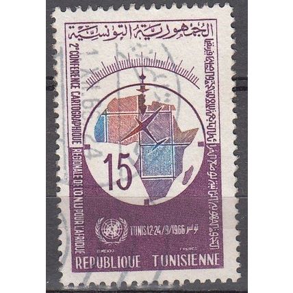 Tunisie 1966 Michel 664 O Cote (2005) 0.30 Euro Conférence carthograpique ONU