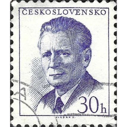 CZECHOSLOVAKIA, President Antonin Novotny, blue 1948, 30h