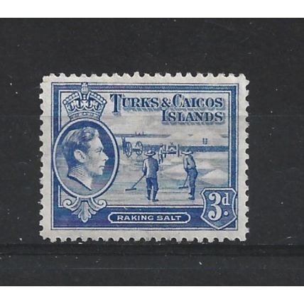 Turks&Caicos.SG200 3d Raking Salt (Bright Blue).Mounted Mint.Aug24b