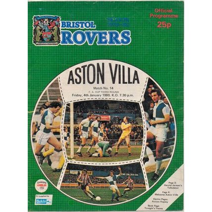 BRISTOL ROVERS v ASTON VILLA FA CUP 3RD ROUND 1980