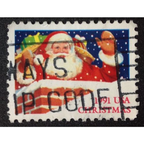 US Stamp #2579 used: 1991 (29c) Christmas, Santa in Chimney [2]
