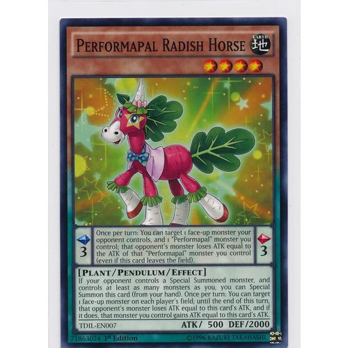 YuGiOh The Dark Illusion - TDIL-EN007 - Performapal Radish Horse - 1st Edition