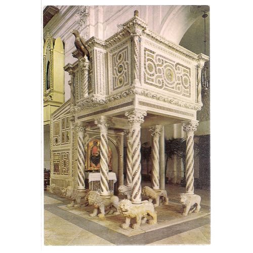 Cathedral Pulpit, RAVELLO, Italy unused vintage postcard =
