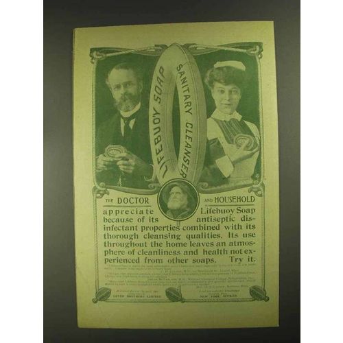 1903 Lifebuoy Soap Ad - The Doctor and Household