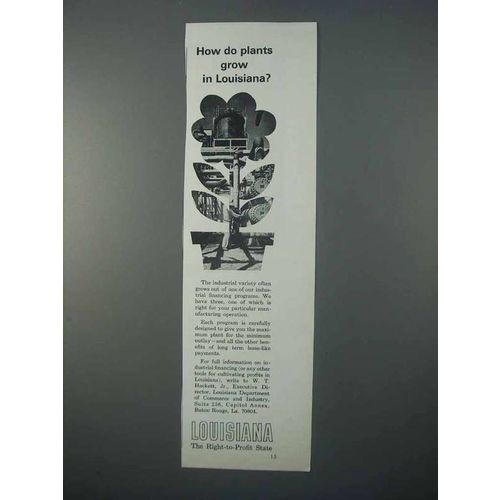 1966 Louisiana Department of Commerce and Industry Ad - Plants Grow