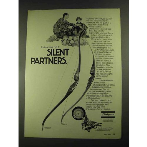 1972 Shakespeare Necedah and Sierra Bows Ad