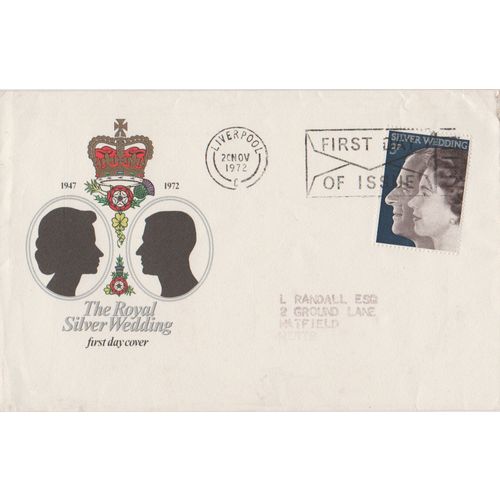 GB 1972 Queen Elizabeth Silver Wedding Picture FDC Liverpool pm see others