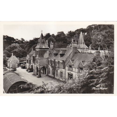 Vintage B&W Photo Postcard - Place Manor, St Anthony-in-Roseland, Cornwall