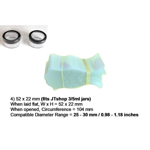 50 Clear PERFORATED Shrink Bands 52x22 Fits (25-30mm Dia) Jar/Bottle Caps SB4