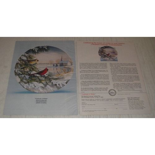 1991 Bradford Exchange Ad - Cardinals in Winter Plate