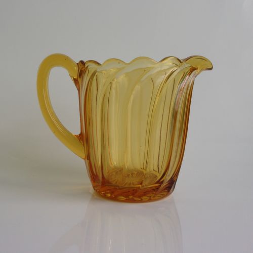 Bagley Art Deco Amber Glass Milk / Cream Jug.