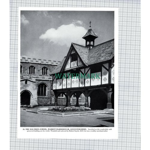 X1959) Market Harborough / Dorothy Vernon's Bridge Haddon Hall 1960s Book Print